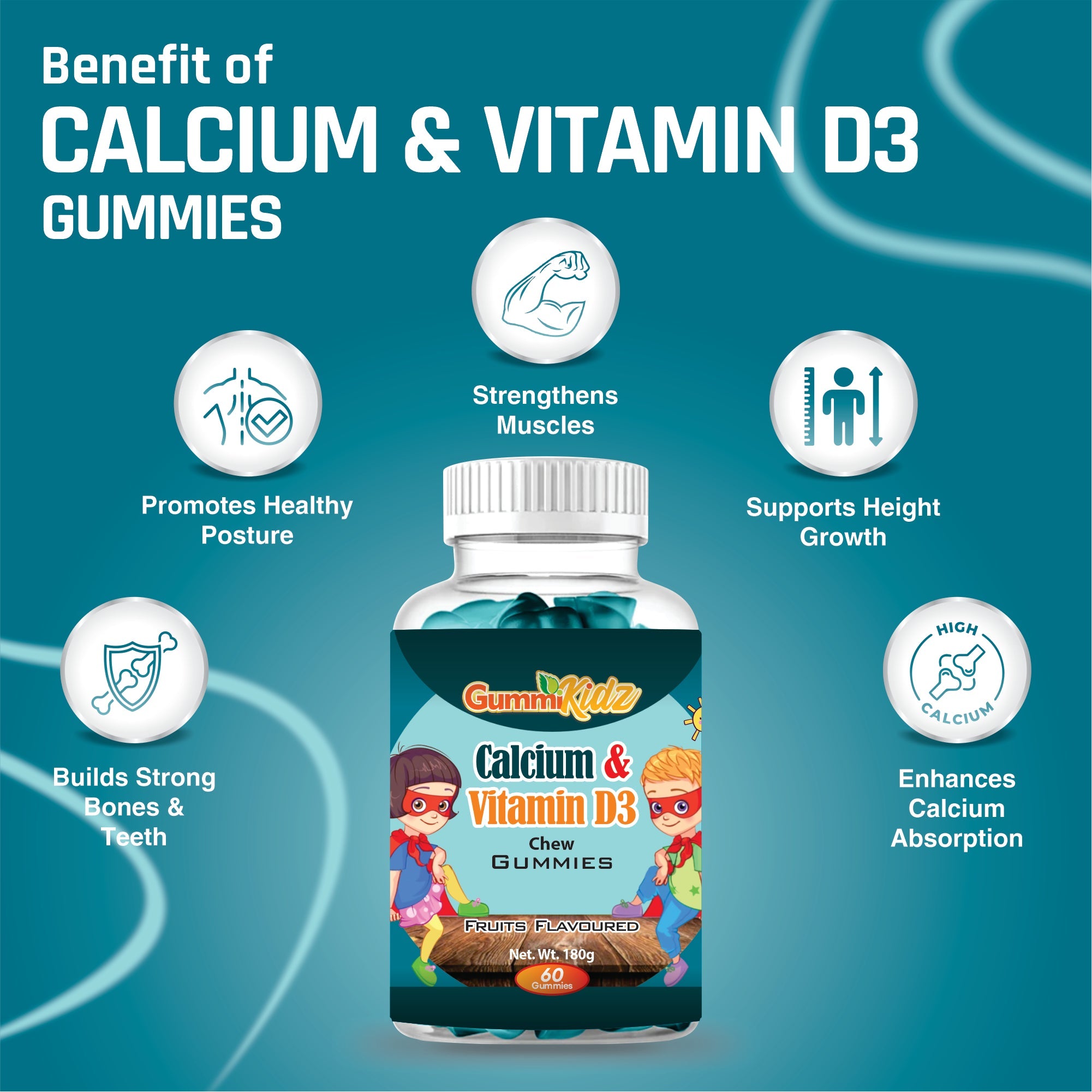 Calcium and Vitamin D3 Kids Chew Gummies