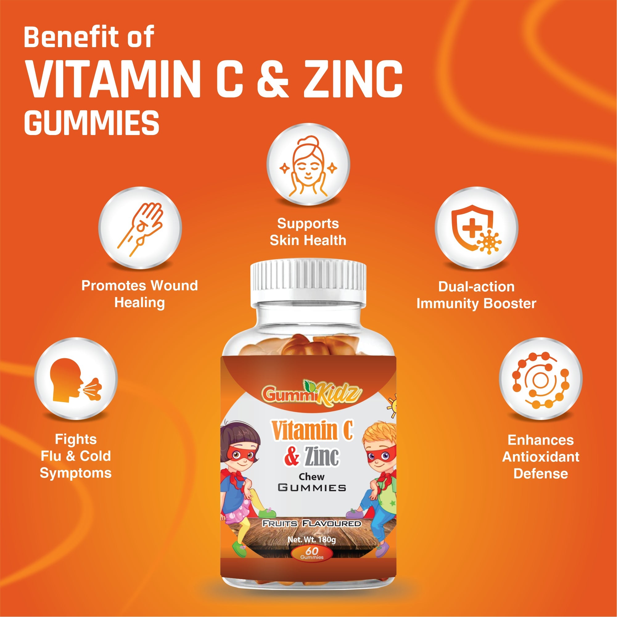 Vitamin C and Zinc Kids Chew Gummies