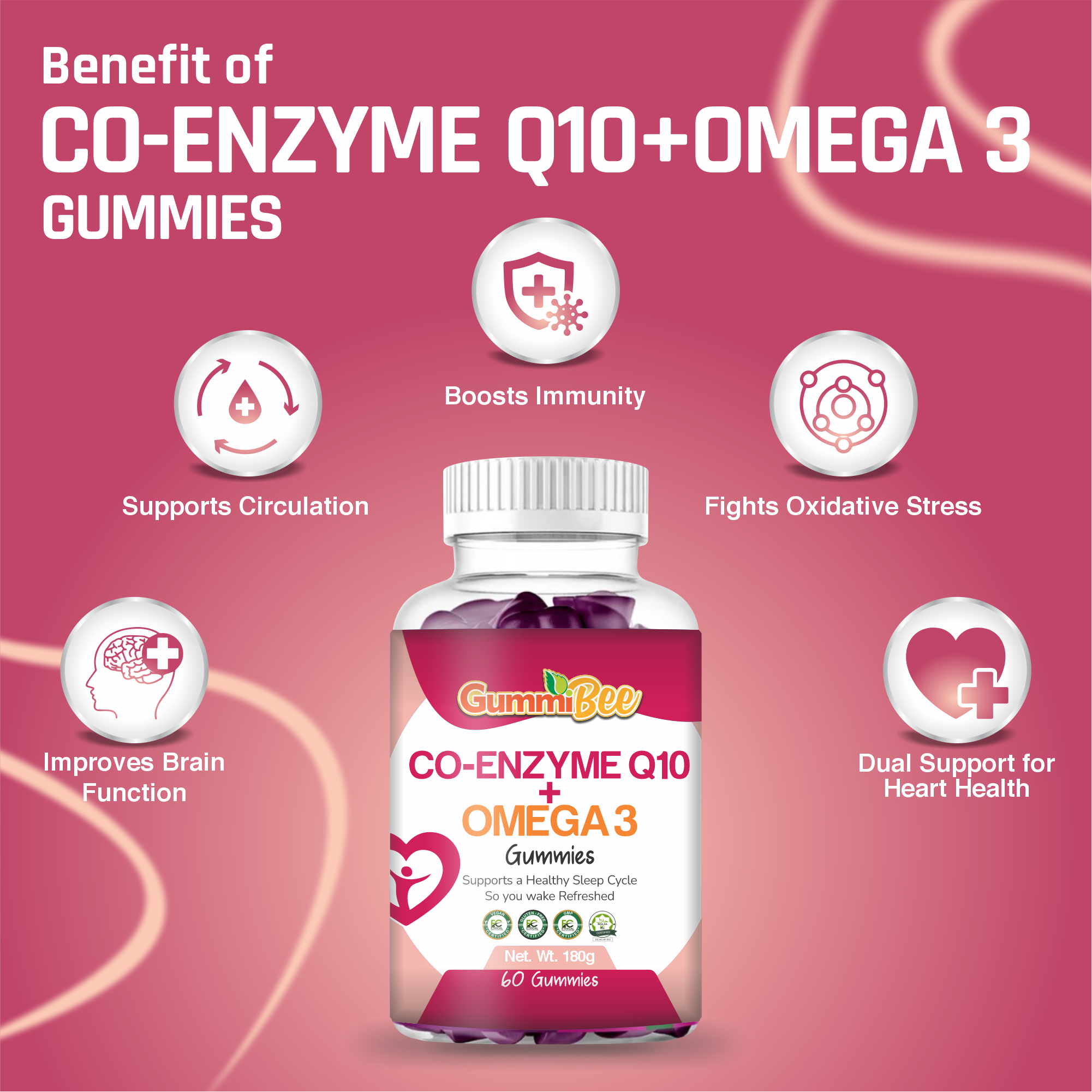 Co-Enzyme Q10 Plus Omega-3 Gummies